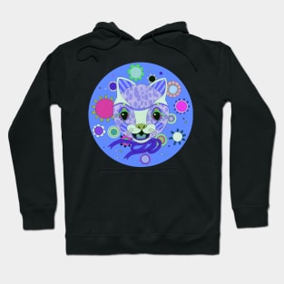 Blue Happy Cute Cat Hoodie